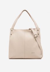 Beżowa Torebka Shoppera Duża z Rączką i Paskiem Sorvessa. Brązowe shopper bag Born2be, przez ramię, duże, bez dodatków. Za 149.99 zł.