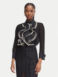Elisabetta Franchi Koszula CA-210-67E2 Czarny Regular Fit. Czarne koszule damskie Elisabetta Franchi, bez wzorów, bez kołnierzyka, bez ramiączek. Za 2,099.00 zł.