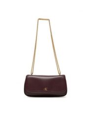 Calvin Klein Torebka Ck Convertible Chain Small Bag LV04F3172G Bordowy. Czerwone torebki wieczorowe damskie Calvin Klein, bez wzorów, ze skóry, bez dodatków. Za 339.99 zł.