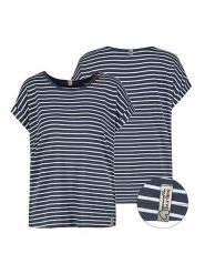 Sublevel Koszulka w kolorze granatowo-białym rozmiar: S. Białe bluzki damskie Sublevel, s, bez wzorów, z bawełny, bez kołnierzyka, bez ramiączek. Za 57.33 zł.