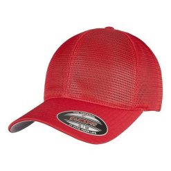 Czapka Z Daszkiem 360 Omnimesh. Czerwone czapki z daszkiem damskie FLEXFIT, bez wzorów. Za 73.99 zł.