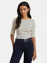 LAUREN RALPH LAUREN Bluzka 200P03723002 Beżowy Slim Fit. Brązowe bluzki damskie Lauren Ralph Lauren, xl, bez wzorów, z bawełny, bez kołnierzyka, bez ramiączek. Za 329.99 zł.