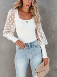 LA Angels Bluzka w kolorze białym rozmiar: XL. Białe bluzki damskie LA Angels, xl, bez wzorów, z tiulu, bez kołnierzyka, bez ramiączek. Za 113.99 zł.