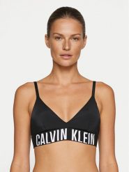 Calvin Klein Swimwear Góra od bikini LV00Q61163 Czarny. Czarne bikini Calvin Klein Swimwear, bez wzorów, z syntetyku. Za 209.99 zł.