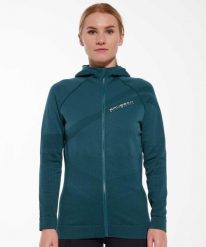 Bluza damska wełniana z kapturem Brubeck THERMO WOOL by Pustelnik. Zielone bluzy damskie Brubeck, na zimę, m, bez wzorów, z dzianiny, z kapturem. Za 439.00 zł.