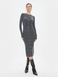 Pinko Sukienka dzianinowa Ermellino 101926 A15S Szary Slim Fit. Szare sukienki damskie Pinko, bez wzorów, z dzianiny, bez ramiączek. Za 1,739.00 zł.