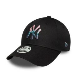 Czapka baseballowa damska New York Yankees 9forty Metallic Logo. Czarne czapki z daszkiem damskie New Era, bez wzorów, z materiału. Za 179.50 zł.