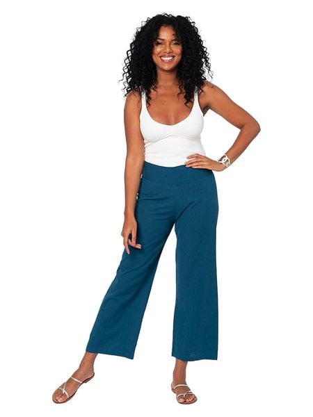 Aller Simplement Spodnie w kolorze niebieskim rozmiar: 38/40. Niebieskie spodnie materiałowe damskie Aller Simplement, bez wzorów, z materiału. Za 74.28 zł.