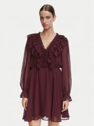 Morgan Sukienka koktajlowa 252-RCATHY Bordowy Regular Fit. Czerwone sukienki damskie Morgan, bez wzorów, z syntetyku, wizytowe, bez ramiączek. Za 399.99 zł.