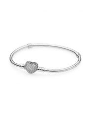 Pandora Srebrna bransoletka z cyrkoniami rozmiar: 18 cm. Szare bransoletki damskie Pandora, srebrne. Za 308.95 zł.