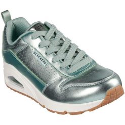 Adidasy Skechers Uno - Metallixs, Kobiety. Zielone obuwie sportowe damskie Skechers, ze skóry, bez zapięcia, na fitness i siłownię. Za 590.00 zł.