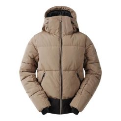 Damska kurtka narciarska z kapturem Dare 2B Glitz. Brązowe kurtki damskie Dare 2b, na zimę, bez wzorów, z puchu, z kapturem. Za 649.99 zł.