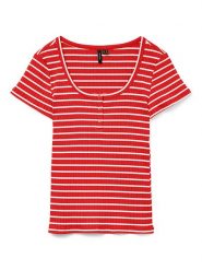 Vero Moda Koszulka "Sea" w kolorze czerwonym rozmiar: M. Czerwone bluzki damskie Vero Moda, m, bez wzorów, bez kołnierzyka, bez ramiączek. Za 70.45 zł.