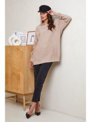 Soft Cashmere Sweter w kolorze jasnobrązowym rozmiar: 34/36. Brązowe swetry klasyczne damskie Soft Cashmere, z kaszmiru, bez kołnierzyka. Za 104.99 zł.