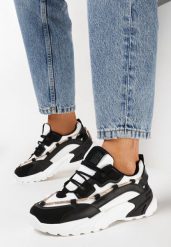 Czarne Sneakersy Ozdobione Biżuteryjnym Sznurkiem Aellwin. Czarne obuwie sportowe damskie Born2be, bez zapięcia. Za 119.99 zł.