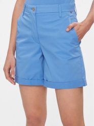 Tommy Hilfiger Szorty materiałowe WW0WW41769 Niebieski Regular Fit. Niebieskie szorty damskie Tommy Hilfiger, bez wzorów, z lyocellu. Za 469.99 zł.