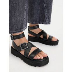 Sandały G-Star. Czarne sandały damskie G-Star, bez wzorów, bez obcasa, na płaskiej podeszwie, bez zapięcia. Za 187.99 zł.