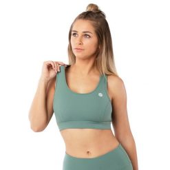 Stanik sportowy Fitness Siroko Ultra Fit. Zielone biustonosze sportowe damskie SIROKO, bez wzorów, z elastanu. Za 105.00 zł.