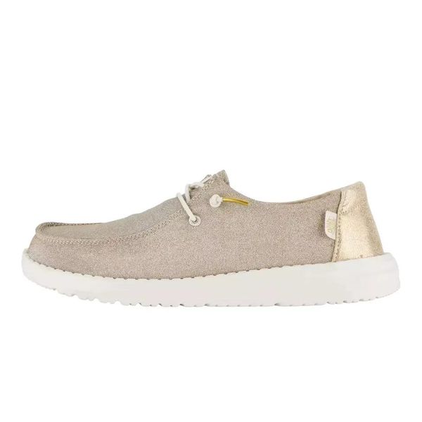 HeyDude Damskie Mokasyny Wendy Metallic Sparkle. Brązowe mokasyny damskie Hey dude, z materiału, bez obcasa. Za 359.00 zł.