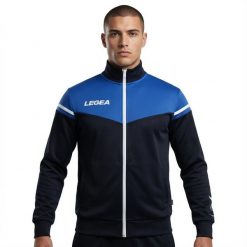 Kurtka Trekkingowa Sender z Lekkiego Poliestru Niebiesko-Niebieska. Niebieskie kurtki damskie LEGEA, bez wzorów, z kapturem. Za 96.00 zł.