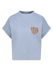 Eight2Nine Koszulka w kolorze błękitnym rozmiar: L. Niebieskie bluzki damskie Eight2Nine, l, bez wzorów, z bawełny, bez kołnierzyka, bez ramiączek. Za 43.99 zł.