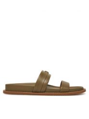 MICHAEL Michael Kors Klapki Mandy Flat Sandal 40S5MAFS2L Zielony. Zielone klapki damskie MICHAEL Michael Kors, bez wzorów, ze skóry, bez obcasa, bez zapięcia. Za 439.99 zł.