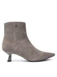 Patrizia Pepe Botki 8Y0093/L033-S690 Szary. Szare botki damskie Patrizia Pepe, ze skóry, bez obcasa, na szpilce, bez zapięcia. Za 1,399.00 zł.