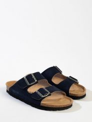 BACKSUN Klapki "Bali" w kolorze granatowym rozmiar: 37. Niebieskie klapki damskie Backsun, bez wzorów, z otwartym noskiem, bez obcasa, bez zapięcia. Za 115.95 zł.
