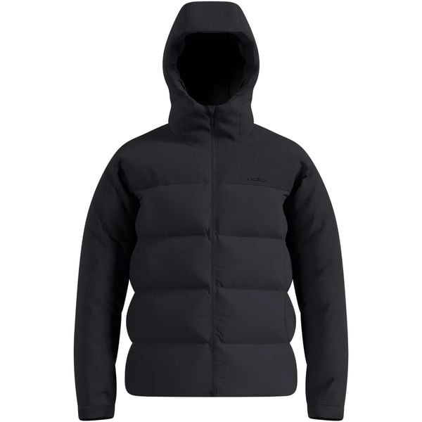 Kurtka puchowa Odlo Jacket insulated DOWN HOODED. Czarne kurtki damskie ODLO, na zimę, l, bez wzorów, z materiału, z kapturem. Za 1,239.30 zł.