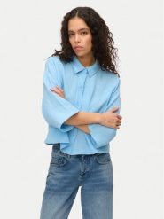 Vero Moda Koszula Natali 10279685 Niebieski Standard Fit. Niebieskie koszule damskie Vero Moda, xl, bez wzorów, z bawełny, bez kołnierzyka, bez ramiączek. Za 99.99 zł.