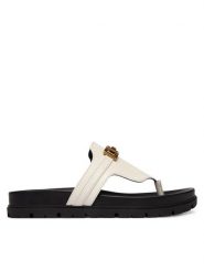 Guess Japonki FLJFRR LEA03 Biały. Białe klapki damskie Guess, z aplikacjami, ze skóry, bez obcasa, bez zapięcia. Za 549.99 zł.