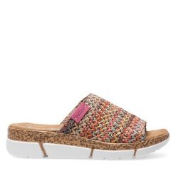 Klapki Rieker. Klapki damskie Rieker, bez wzorów, bez obcasa, bez zapięcia. Za 279.99 zł.