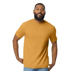 Koszulka Unisex Dla Dorosłych Softstyle Midweight. Żółte bluzki damskie GILDAN, xl, bez wzorów, sportowe, bez kołnierzyka, bez ramiączek. Za 33.99 zł.