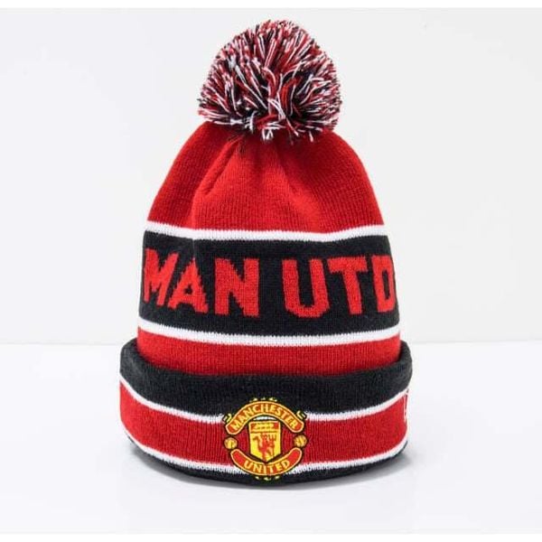 Czapka New Era Manchester United Jake Knit Cuff. Czarne czapki damskie New Era, bez wzorów. Za 149.99 zł.