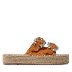 Espadryle DeeZee. Brązowe espadryle damskie DeeZee, bez wzorów, bez obcasa. Za 119.99 zł.