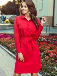 Sukienka Model Camille 284-1 Red - Numoco. Czerwone sukienki damskie NUMOCO, bez wzorów, z elastanu, bez ramiączek. Za 254.00 zł.
