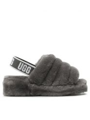 Ugg Kapcie W Fluff Yeah Slide 1095119 Szary. Szare kapcie damskie Ugg, ze skóry. Za 539.99 zł.