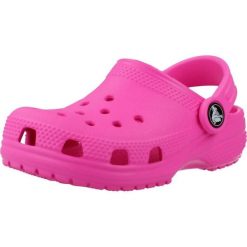 Sandały CROCS CLASSIC CLOG T Rose. Czerwone sandały damskie Crocs, bez wzorów, z syntetyku, bez obcasa, bez zapięcia. Za 196.99 zł.