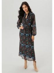 Aniston Sukienka w kolorze czarno-turkusowym rozmiar: 44. Czarne sukienki damskie Aniston, bez wzorów, bez ramiączek. Za 104.14 zł.