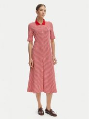 Tommy Hilfiger Sukienka codzienna WW0WW48776 Czerwony Regular Fit. Czerwone sukienki damskie Tommy Hilfiger, bez wzorów, z bawełny, bez ramiączek. Za 649.99 zł.