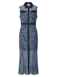 French Connection Sukienka koktajlowa 719A0 Granatowy Regular Fit. Niebieskie sukienki damskie French Connection, bez wzorów, z syntetyku, wizytowe, bez ramiączek. Za 800.99 zł.