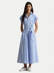 Polo Ralph Lauren Sukienka koszulowa 211A96363001 Błękitny Regular Fit. Niebieskie sukienki damskie Polo Ralph Lauren, bez wzorów, z bawełny, bez ramiączek. Za 1,599.00 zł.