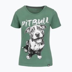 Koszulka damska Pitbull Puppy 2. Zielone koszulki sportowe damskie PITBULL, l, bez wzorów, bez ramiączek. Za 64.99 zł.