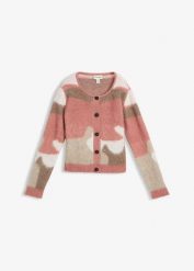 Wzorzysty kardigan zapinany na guziki. Czerwone kardigany damskie bonprix, bez wzorów. Za 124.99 zł.