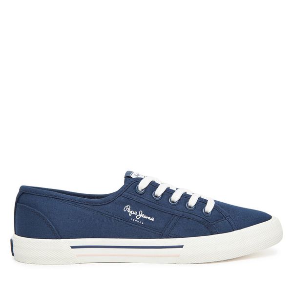 Tenisówki Pepe Jeans. Niebieskie trampki damskie Pepe Jeans, bez wzorów, z jeansu, bez zapięcia. Za 149.99 zł.