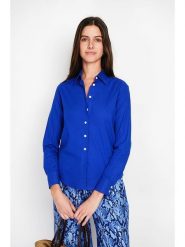 ASSUILI Lniana koszula w kolorze niebieskim rozmiar: 38. Niebieskie koszule damskie Assuili, bez wzorów, ze lnu, klasyczne, bez kołnierzyka, bez ramiączek. Za 173.99 zł.