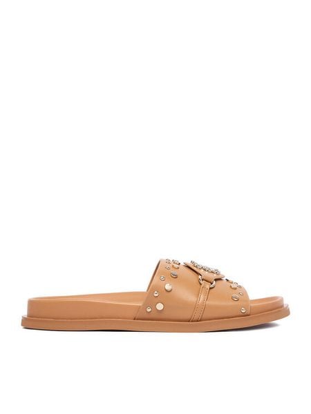 Nine West Klapki EO-TL758-1 Brązowy jasny. Brązowe klapki damskie Nine West, bez wzorów, ze skóry, bez obcasa, bez zapięcia. Za 127.99 zł.