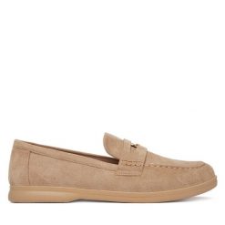 Mokasyny DeeZee. Brązowe mokasyny damskie DeeZee, bez obcasa. Za 119.99 zł.