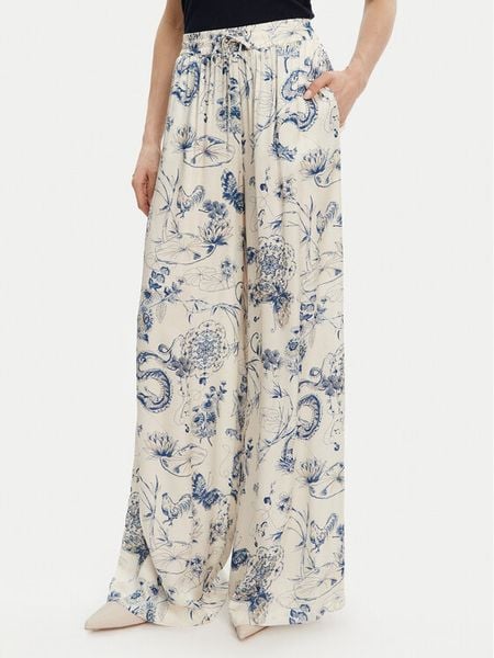 Fracomina Spodnie materiałowe FJ25SV3004W451N4 Niebieski Relaxed Fit. Niebieskie spodnie materiałowe damskie Fracomina, bez wzorów, z materiału. Za 279.99 zł.