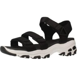 Sandały SKECHERS 31514S Czarny. Czarne sandały damskie Skechers, bez wzorów, z materiału, bez obcasa, bez zapięcia. Za 261.99 zł.